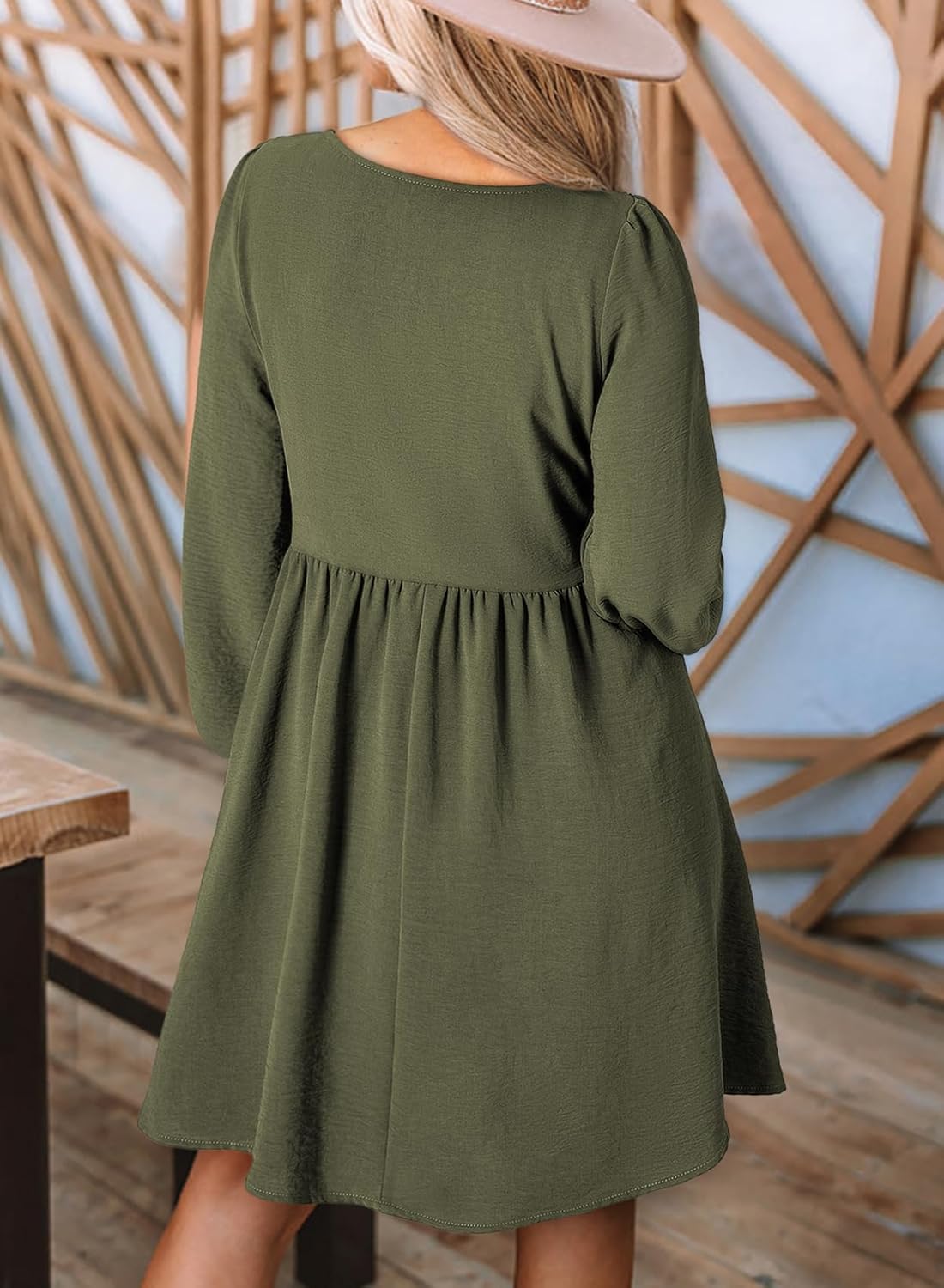 Sophie Abito Donna Midi Mousseline – Girocollo, Maniche Lunghe, Linea a Trapezio