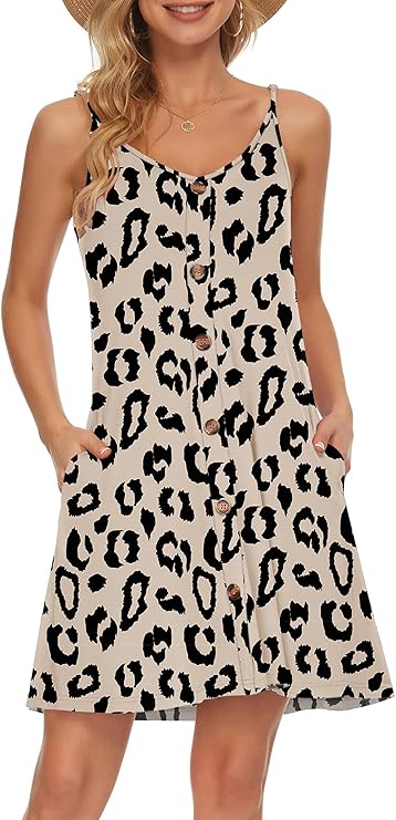 Gabbie Abito Estate Donna – Bretella Fines, Scollo a V & Tasche Linea Fluida Plage