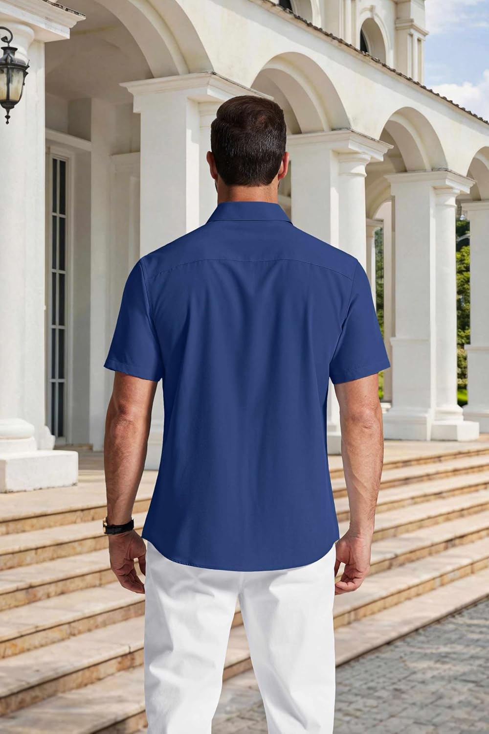 Lucio Camicia Uomo – Camicia Sans Repassage Maniche Corte & Style Casual Chic