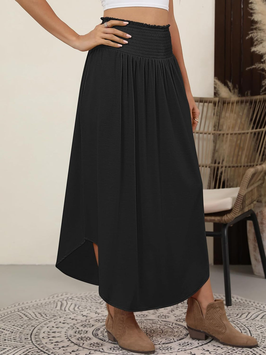 Lulu Gonna Longue Donna – Gonna Maxi Bohémien a Fiori, Vita Alta & Fluida