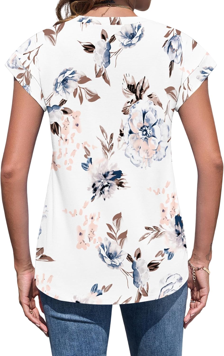 Lima Top Donna Girocollo – Manches Cap, Plissettato Elegante, Linea Fluida Estate