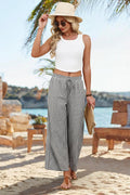 Mindi Pantalone Donna Palazzo – Linea Large Fluida, Vita Elastica Cordon Casual Chic