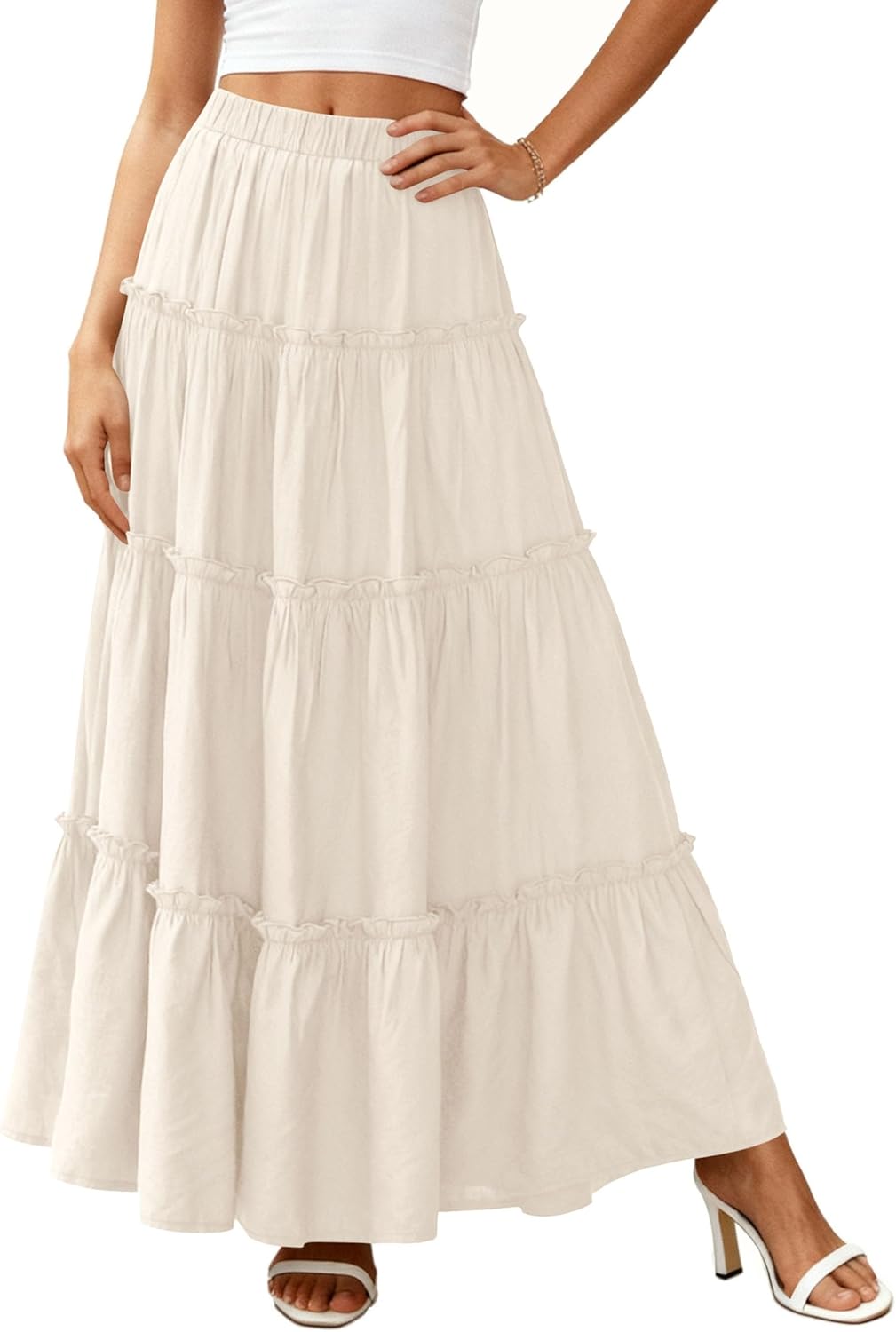 Layza Gonna Maxi Donna – Gonna Bohémien Vita Alta, Fluida & Balze Estate