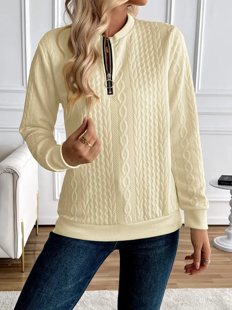 Margaux Sweat Donna Inverno – Maglione Zippé Confortevole in Maglia con Design Elegante
