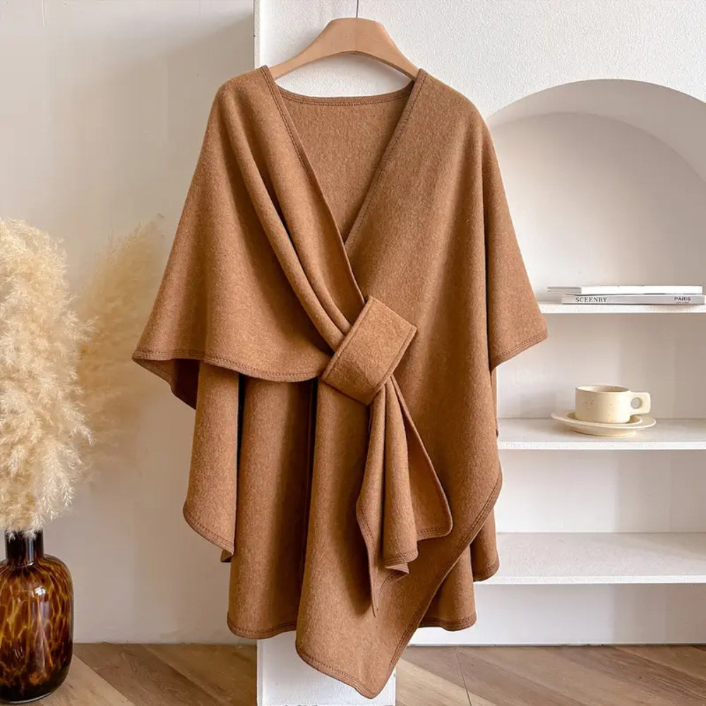 Vivian Cappotto Cape Donna – Poncho Inverno Elegante Linea-Vent in Microfibres Douces & Chaudes
