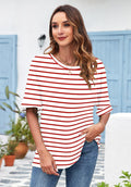 Josefina T-Shirt Donna Oversize – Girocollo, Manches Retroussées, Top Fluida Estate