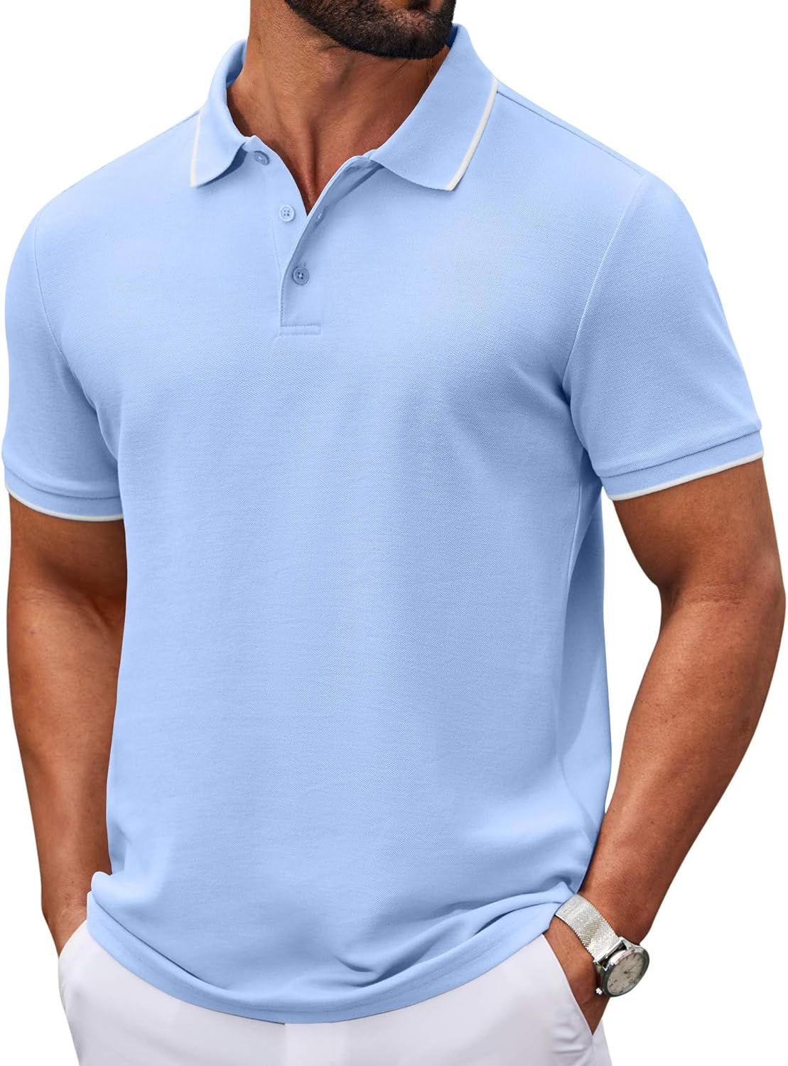 Robert Polo Uomo – Polo Cotone Piqué, Leggero & Style Casual Chic Estate