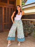 Zainab Pantalone Donna Palazzo Bohémien – Linea Large Fluida, Vita Alta Elastica Estate