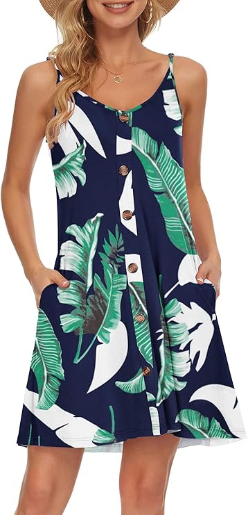 Gabbie Abito Estate Donna – Bretella Fines, Scollo a V & Tasche Linea Fluida Plage