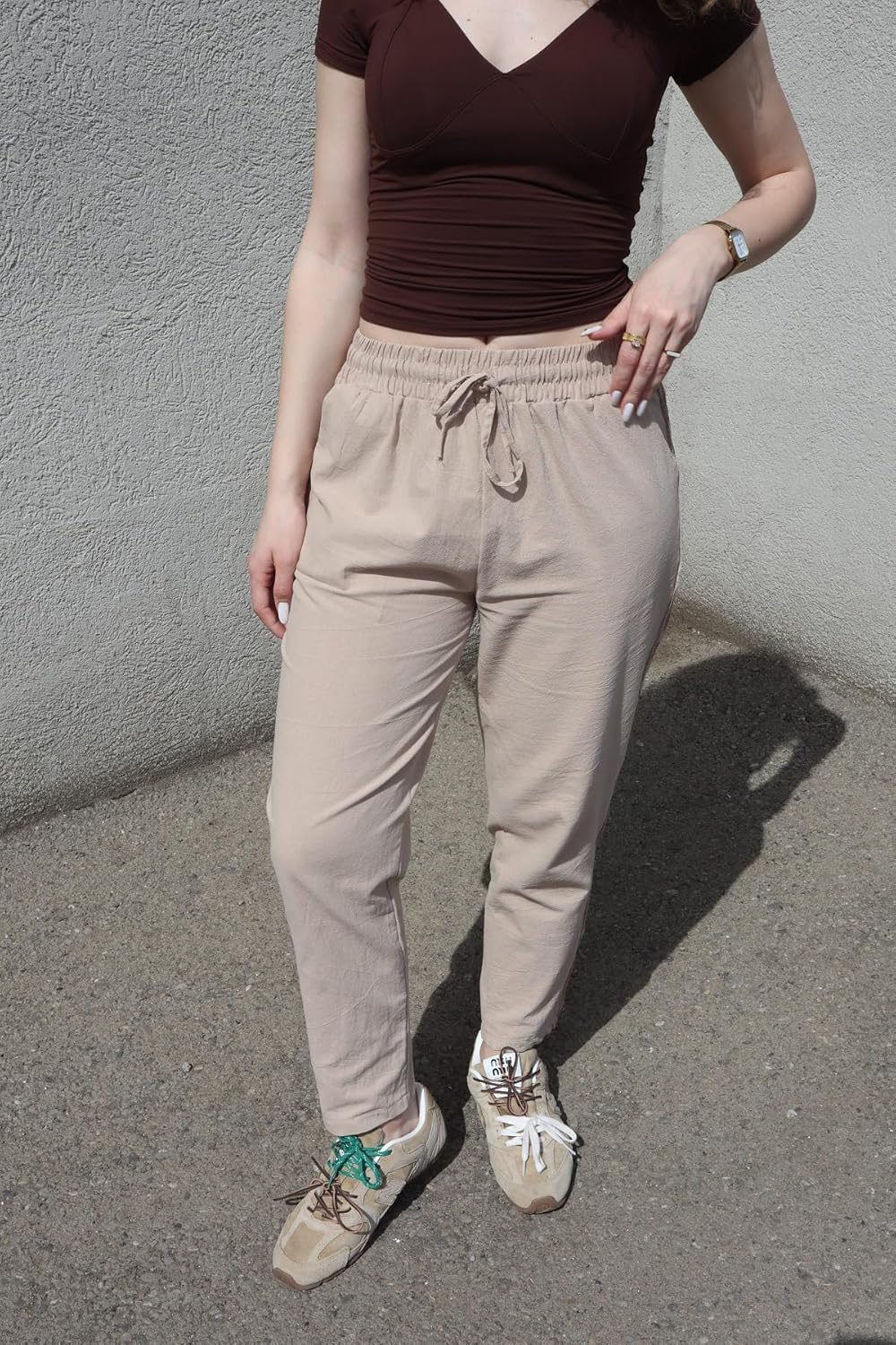 Ysabel Pantalone Donna Lin Capri – Pizzo, Linea Large, Vita Elastica Estate Chic