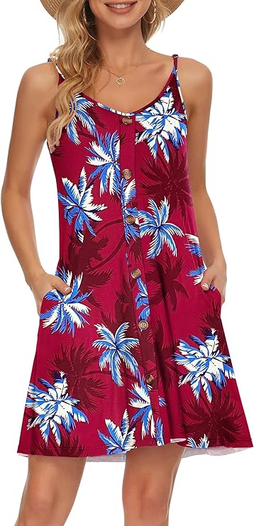 Gabbie Abito Estate Donna – Bretella Fines, Scollo a V & Tasche Linea Fluida Plage