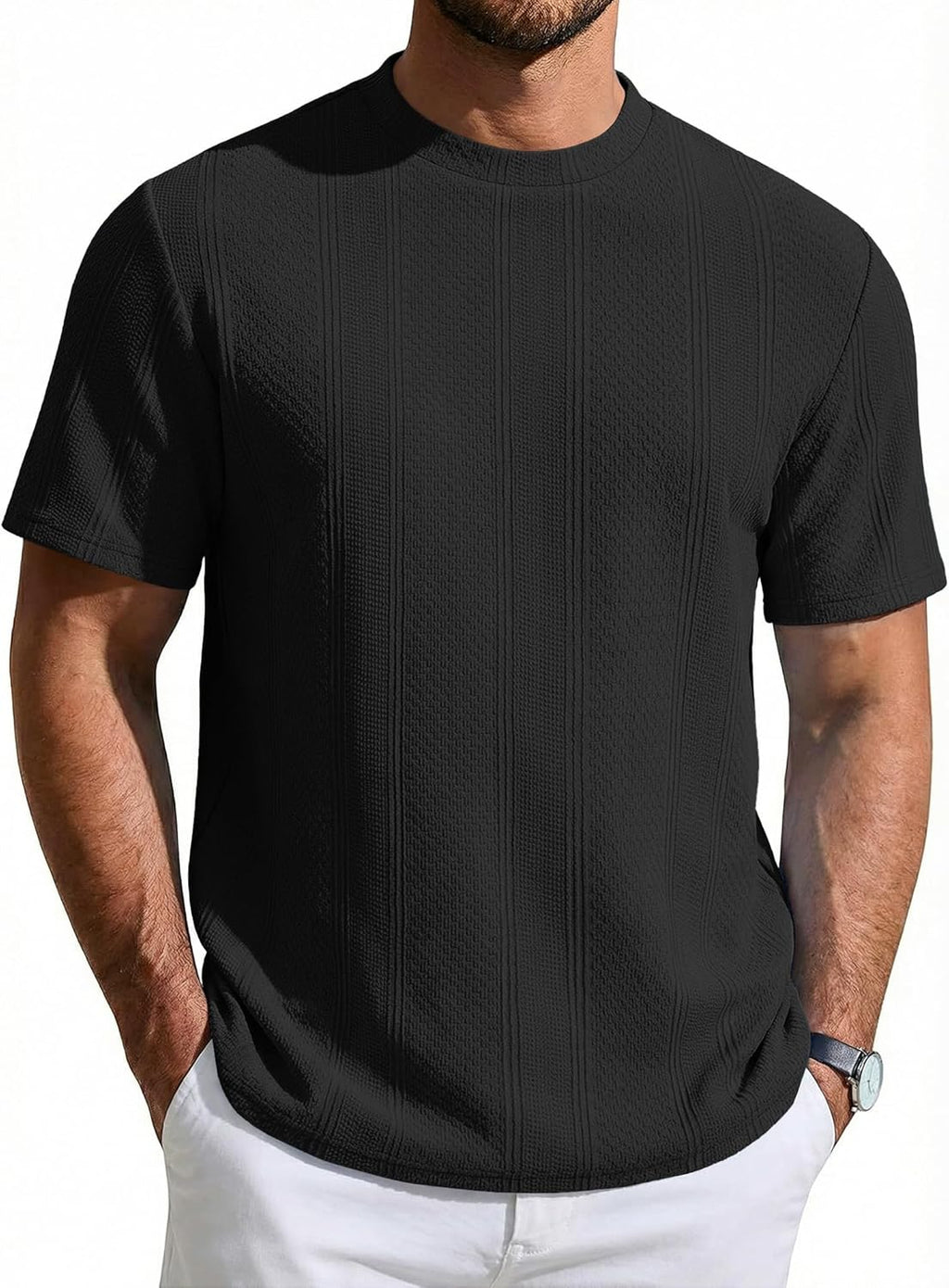Wilbert T-Shirt Uomo – T-Shirt Maglia Texturée, Leggero & Style Casual Chic