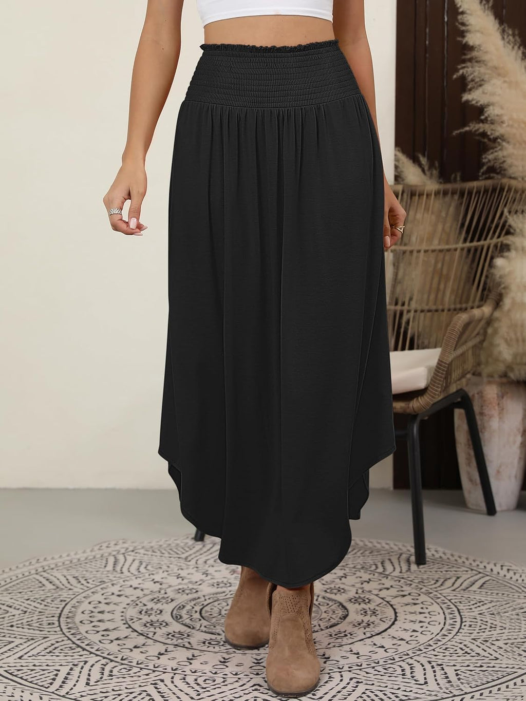 Lulu Gonna Longue Donna – Gonna Maxi Bohémien a Fiori, Vita Alta & Fluida