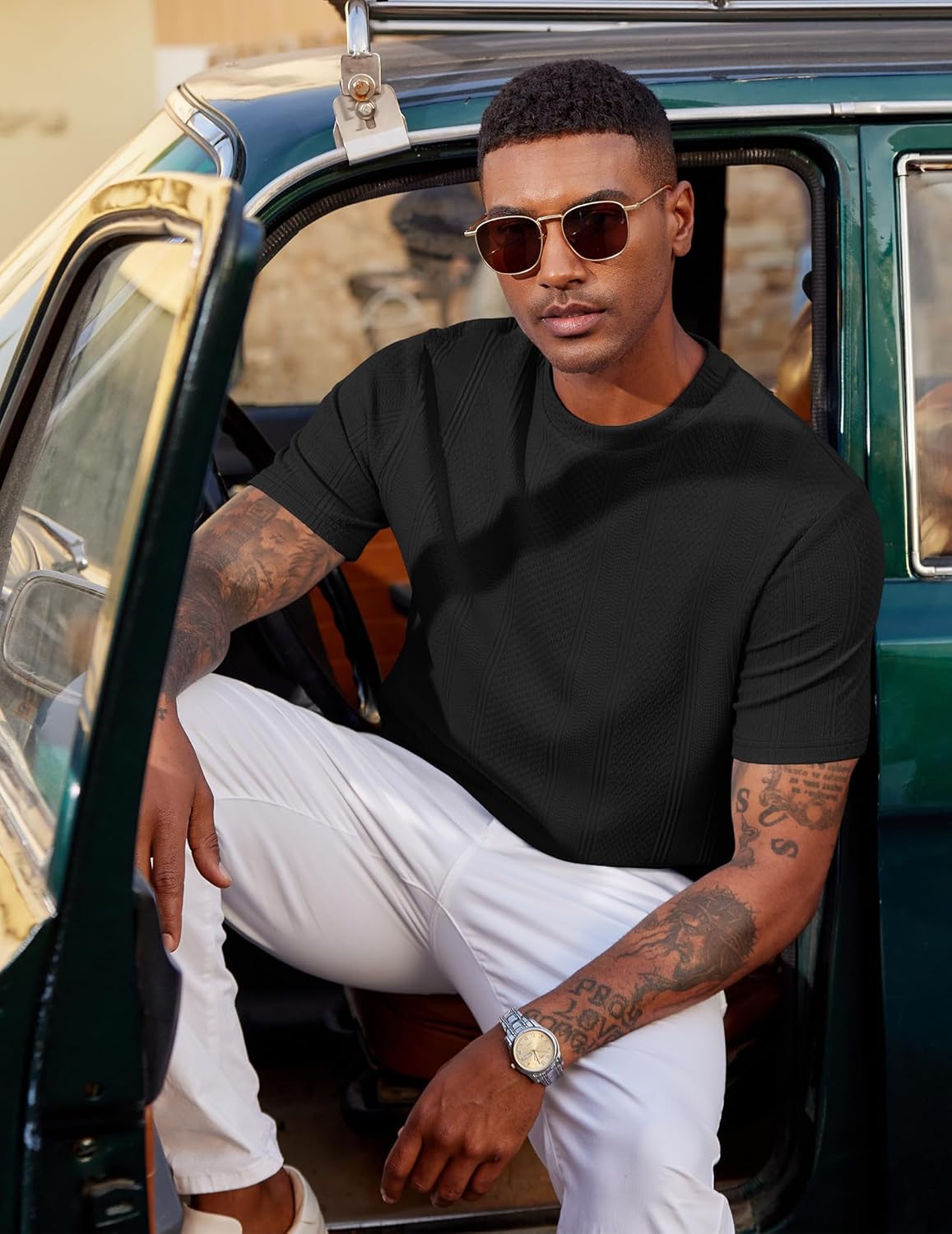 Wilbert T-Shirt Uomo – T-Shirt Maglia Texturée, Leggero & Style Casual Chic