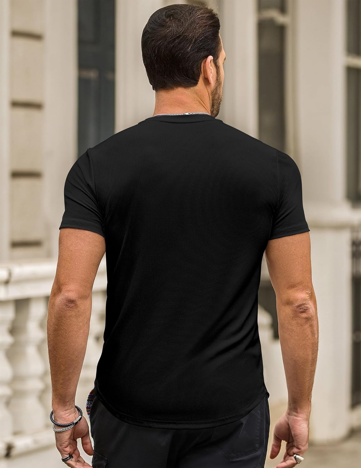 Norman T-Shirt Uomo – Tee-Shirt Slim Fit Stretch, Longline & Sport Estate