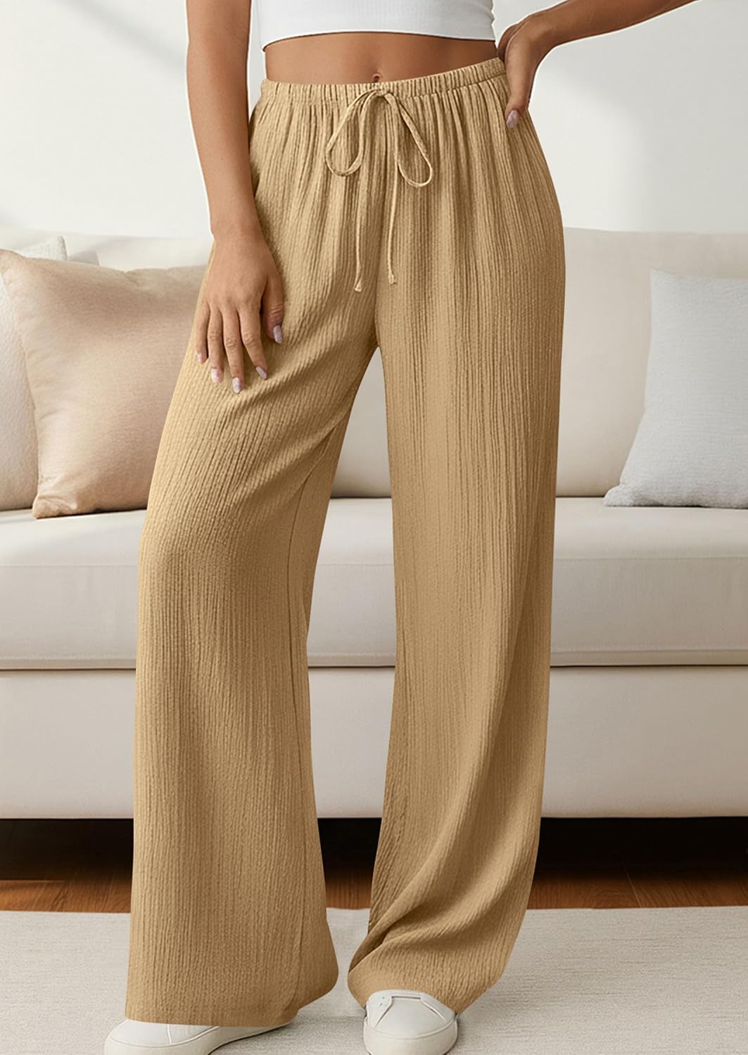 Jessica Pantalone Donna – Palazzo Large Vita Alta Cordon & Tasche Estate