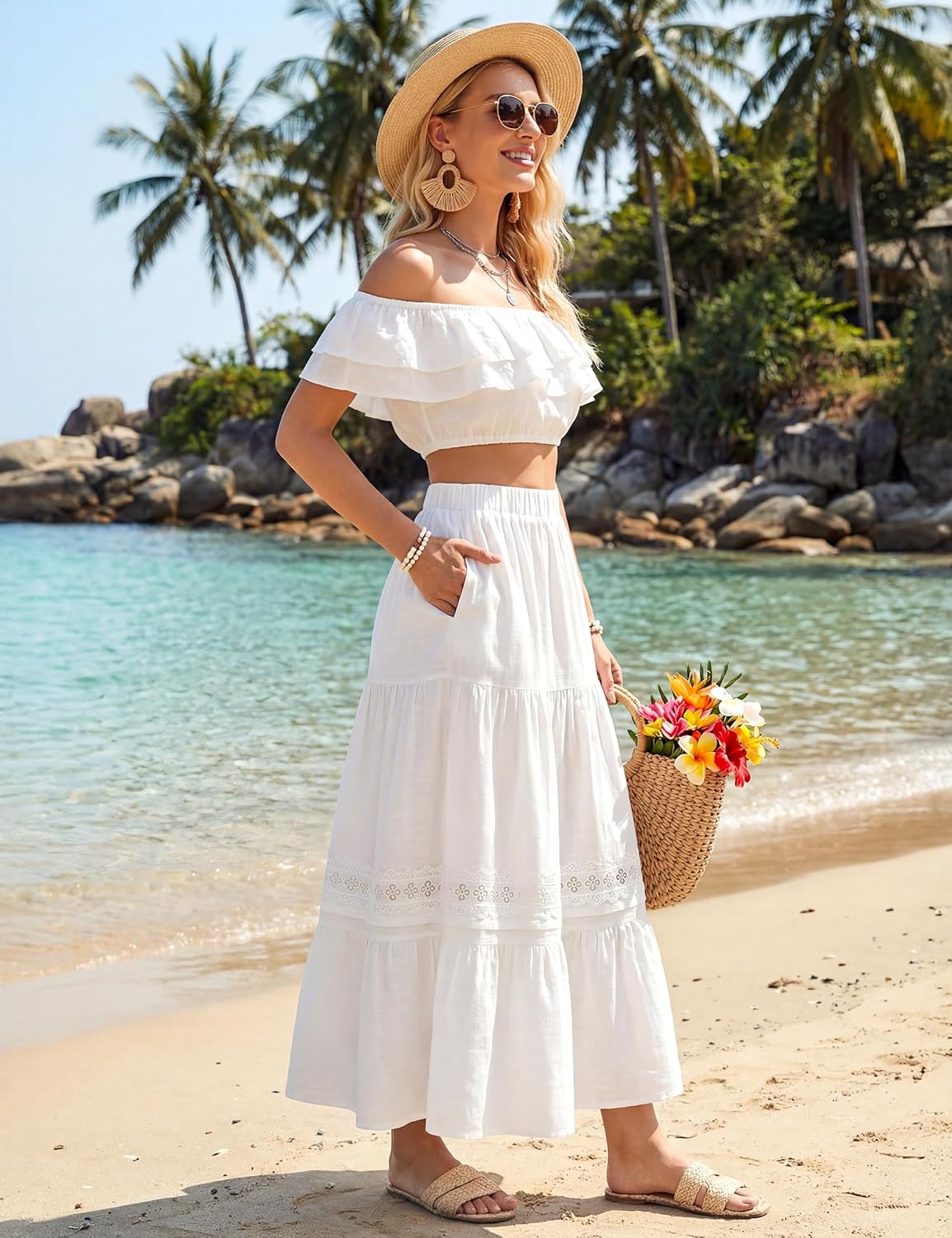 Jelly Gonna Maxi Donna – Gonna Bohémien Vita Alta, Fluida & Pizzo Estate