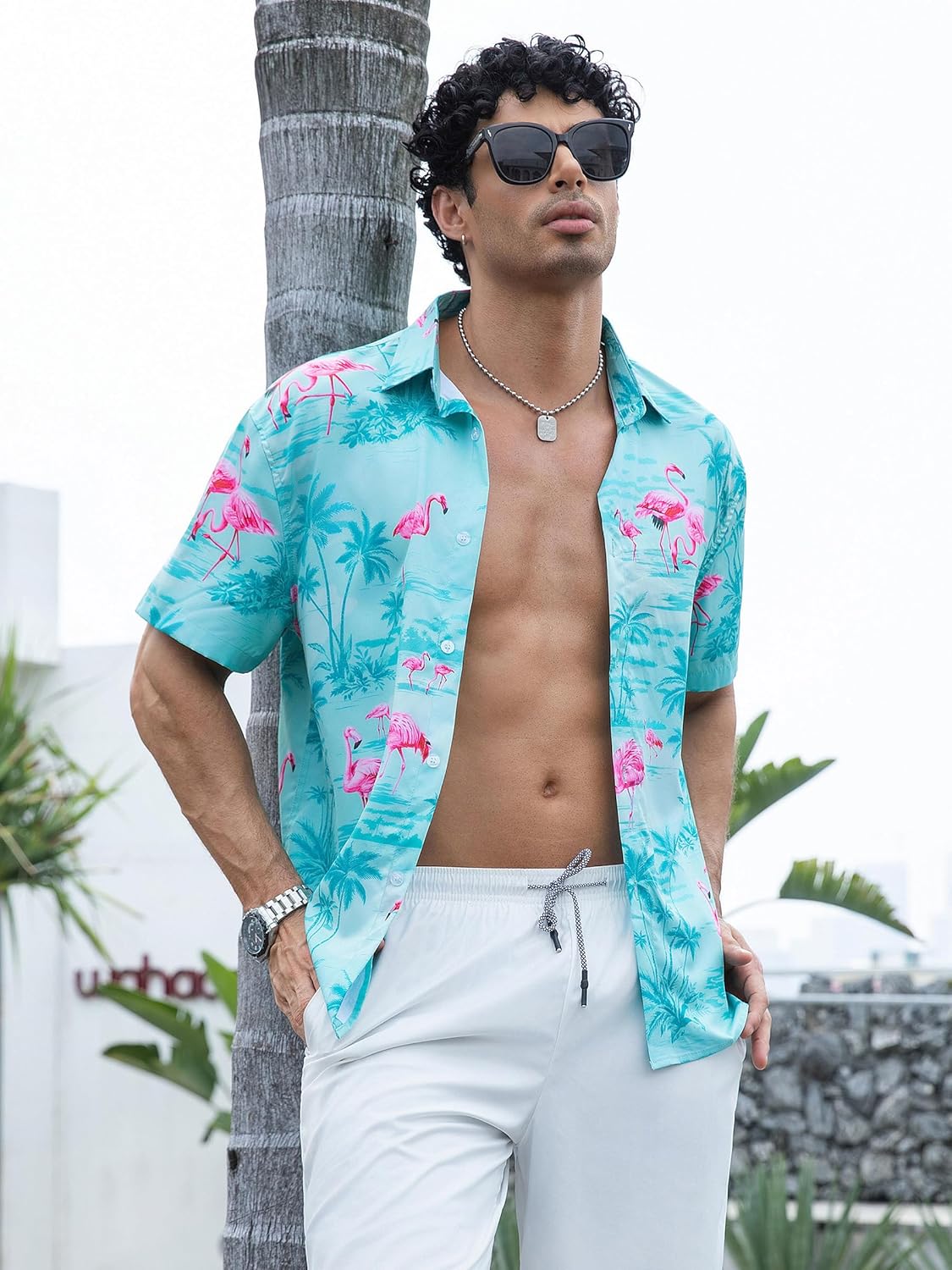 Kai Camicia Hawaïenne Uomo – Camicia Tropicale Estate, Motif Floral & Leggero