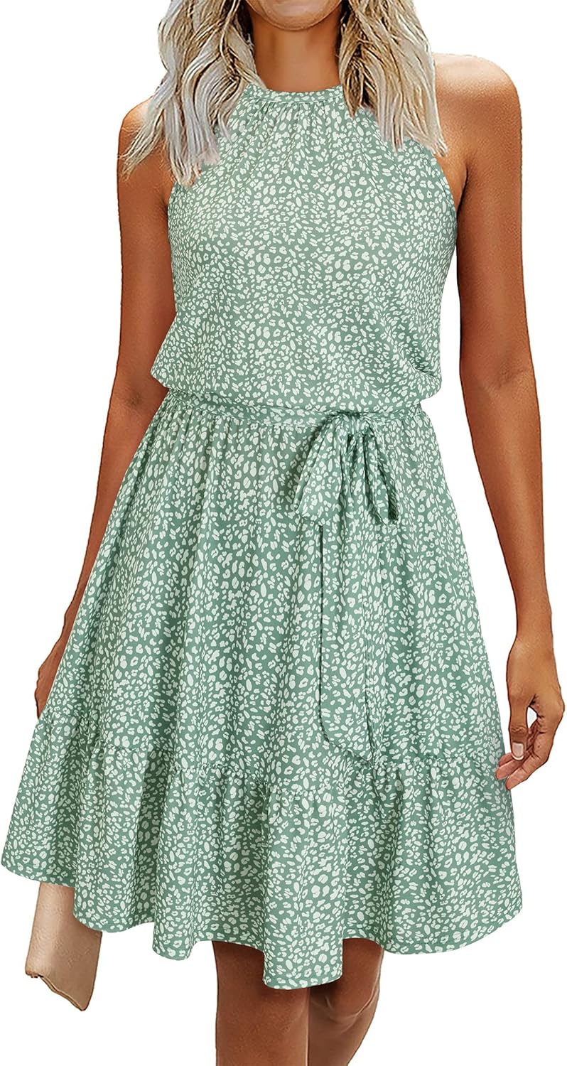 Sophie Abito Donna – Abito Dos Nu Estate a Trapezio Fluida Balze con Tasche Elegante