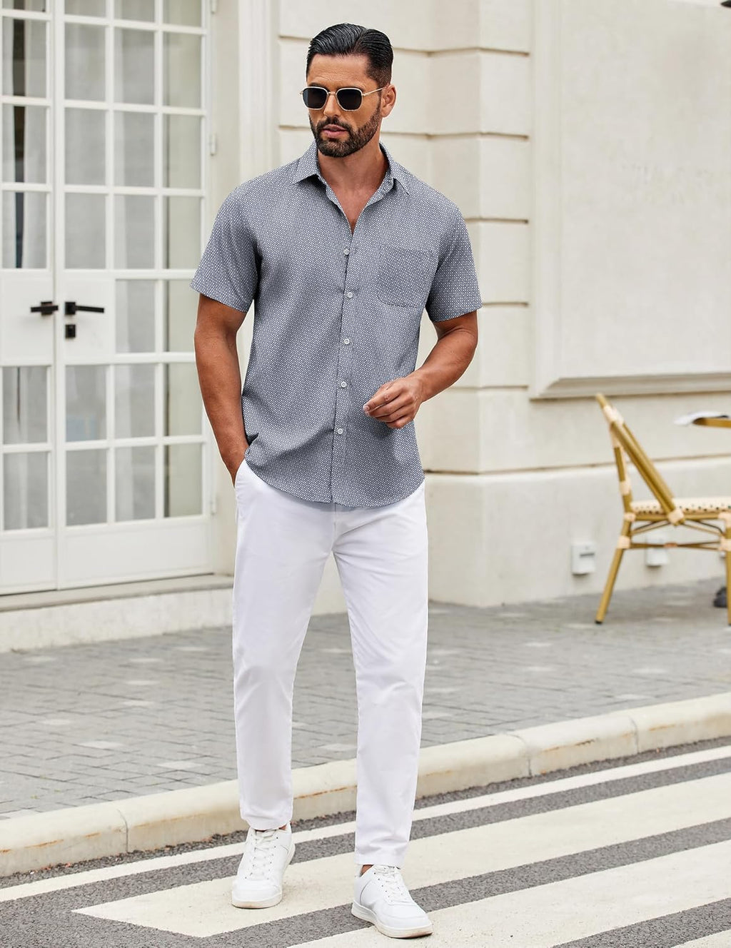 Harold Camicia Uomo – Camicia Maniche Corte, Style Casual Chic & Comfort Estate
