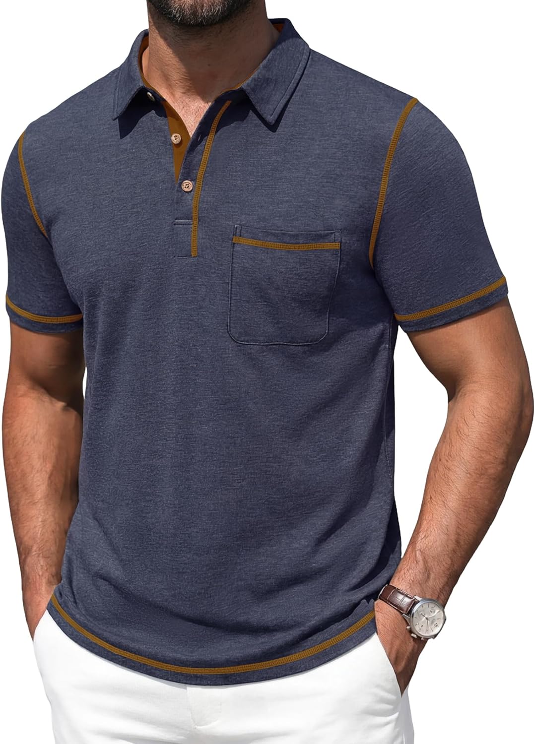 Vianney Polo Uomo – Polo Leggero Cotone, Poche & Style Casual Chic Estate