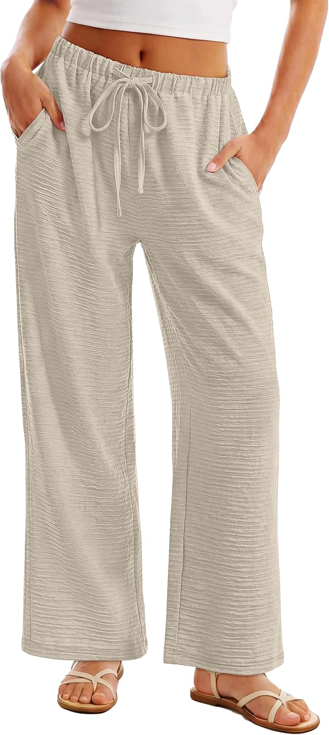 Norleen Pantalone Donna – Palazzo Large Vita Alta Cordon & Tasche Estate