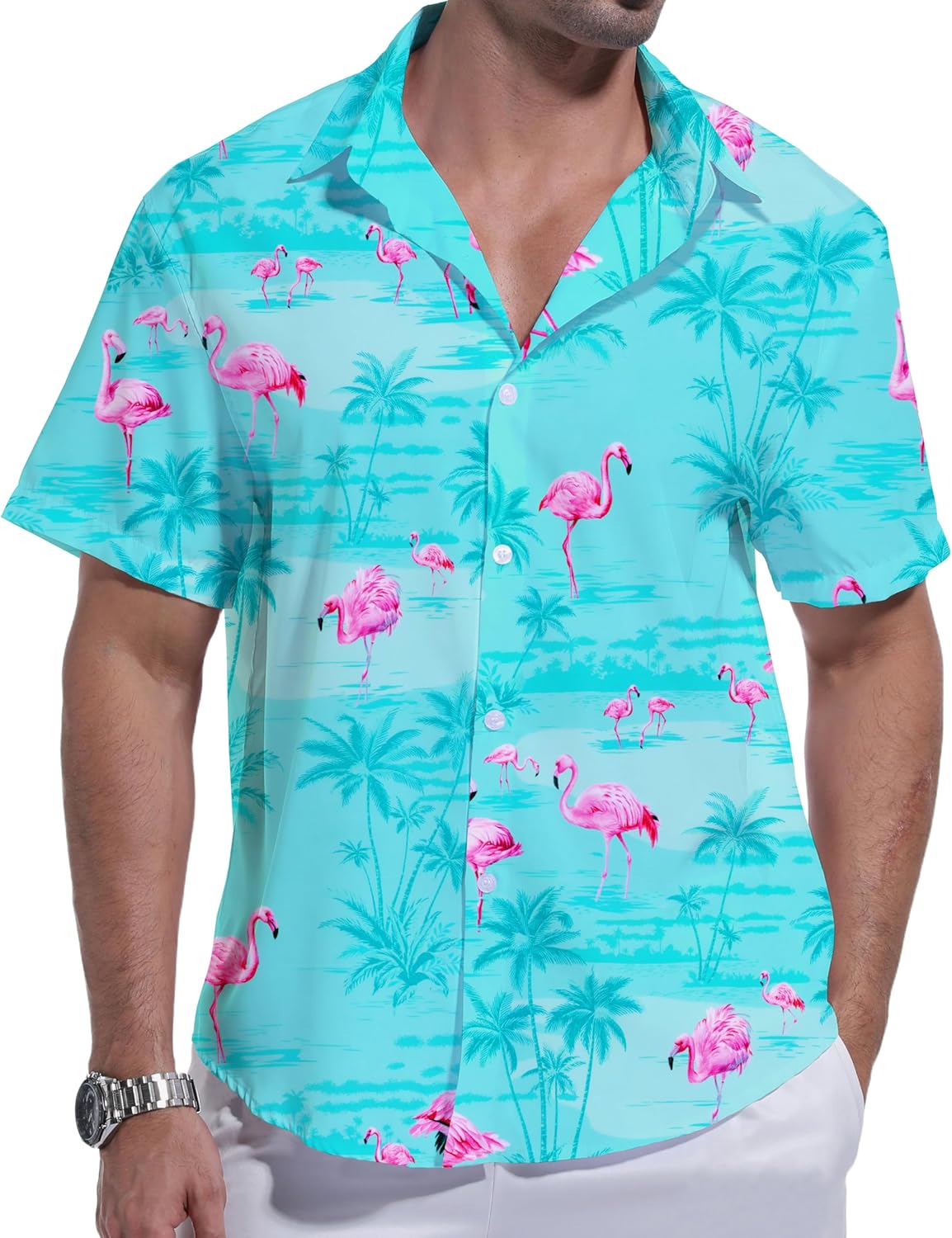 Kai Camicia Hawaïenne Uomo – Camicia Tropicale Estate, Motif Floral & Leggero
