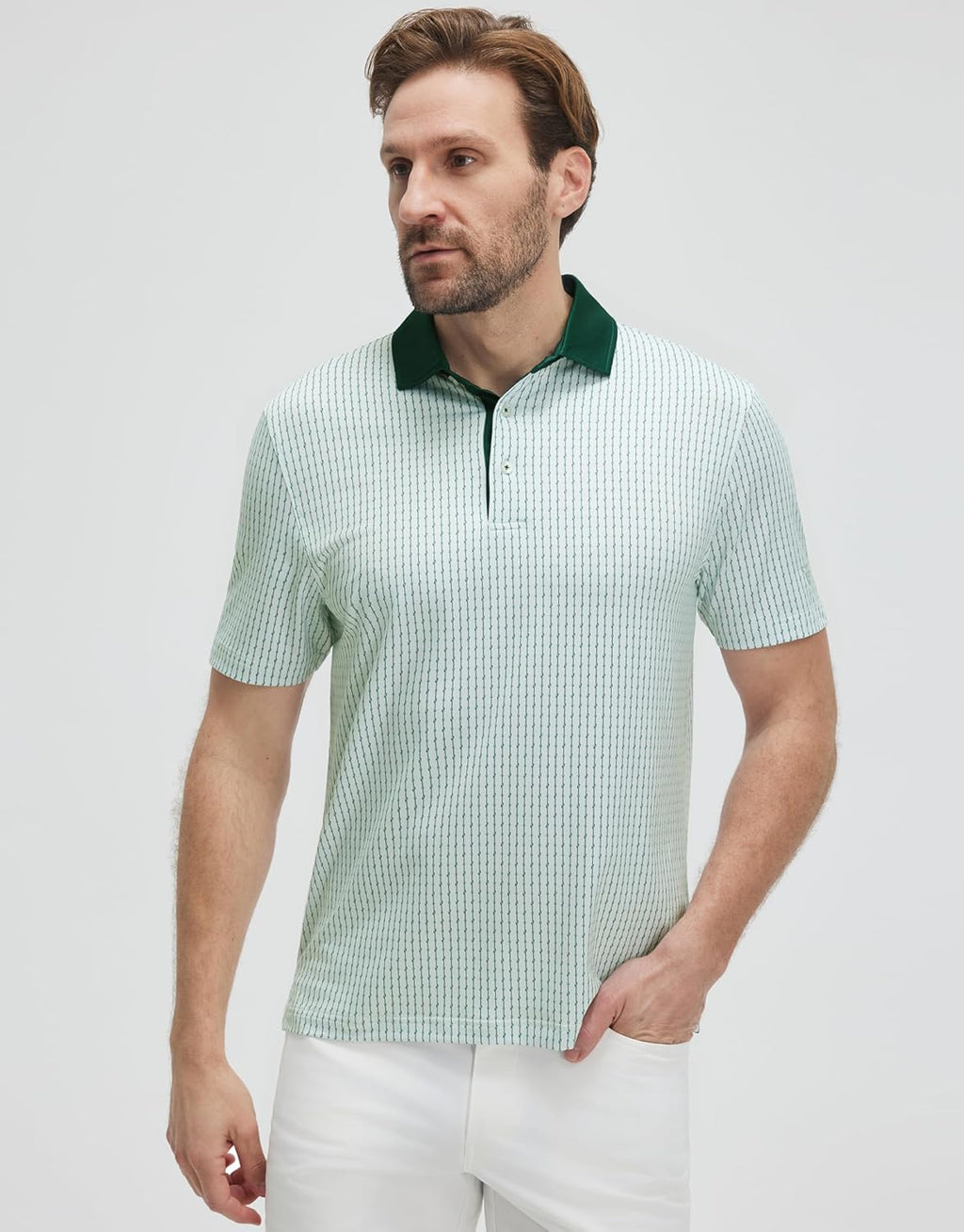 Victor Polo Uomo – Polo Golf Stampa, Respirant UPF30+ & Séchage Rapide