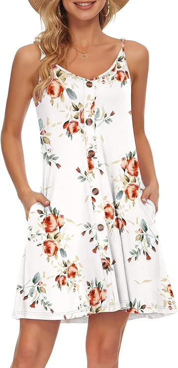 Gabbie Abito Estate Donna – Bretella Fines, Scollo a V & Tasche Linea Fluida Plage