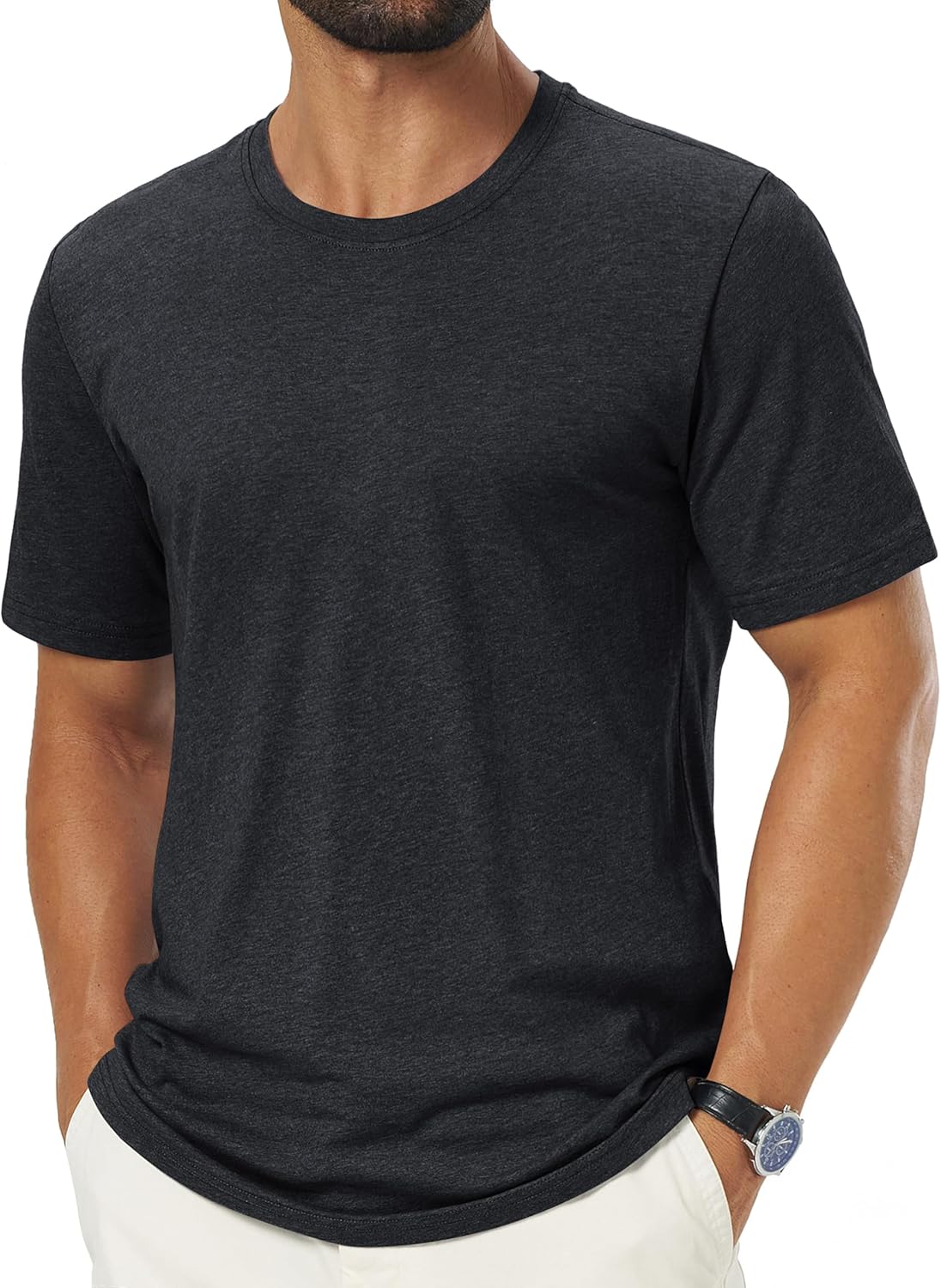 Léon T-Shirt Uomo – Tee-Shirt Cotone Morbido, Respirant & Style Casual Basique