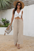 Zoé Pantalone Donna – Pantalone Palazzo Large Vita Elastica & Tasche Estate