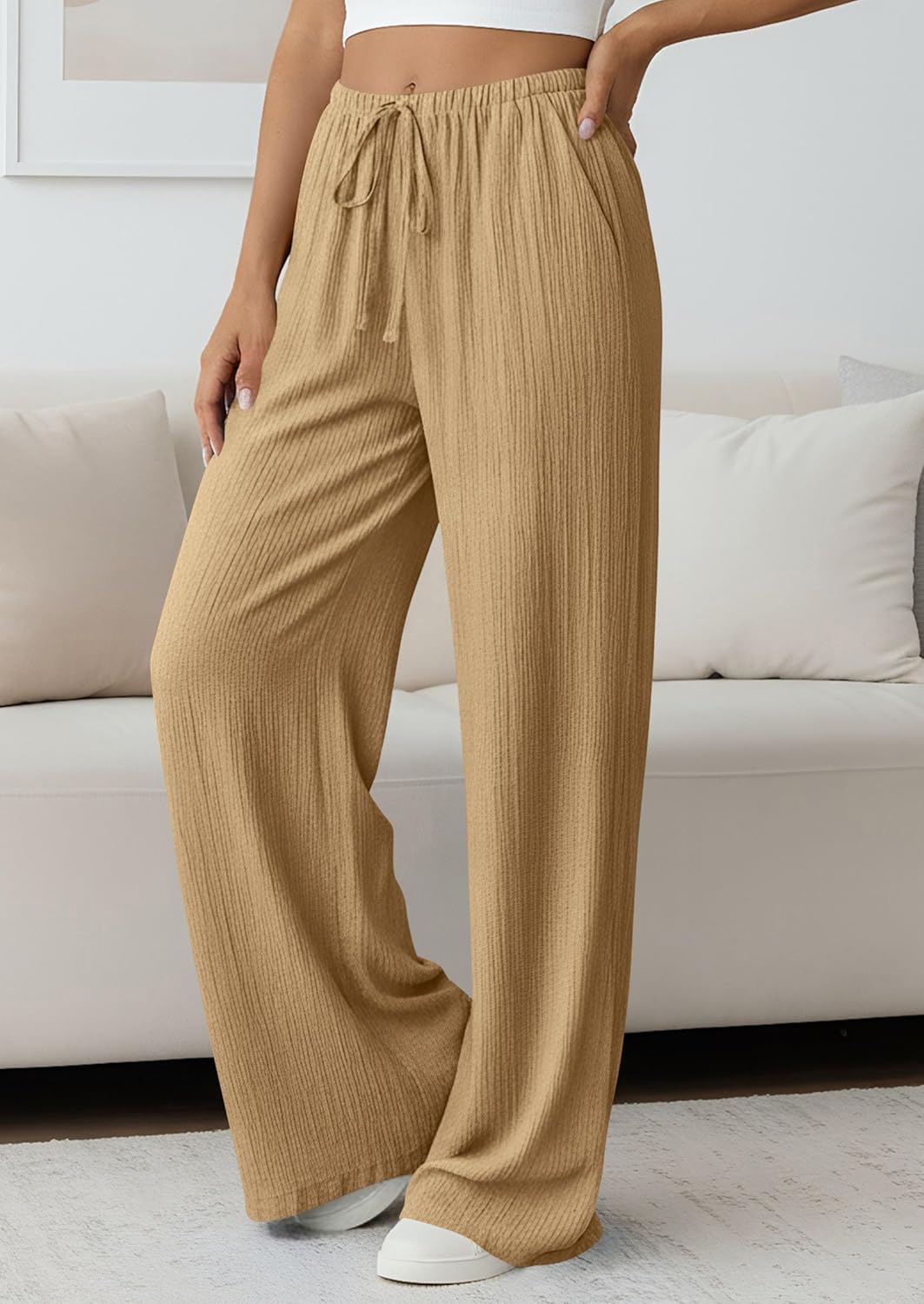 Jessica Pantalone Donna – Palazzo Large Vita Alta Cordon & Tasche Estate