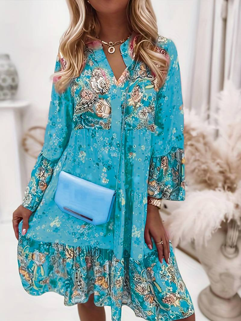 Pascale Abito Bohémien Donna – Maxi Leggera con Stampa floral intemporel & Linea flatteuse