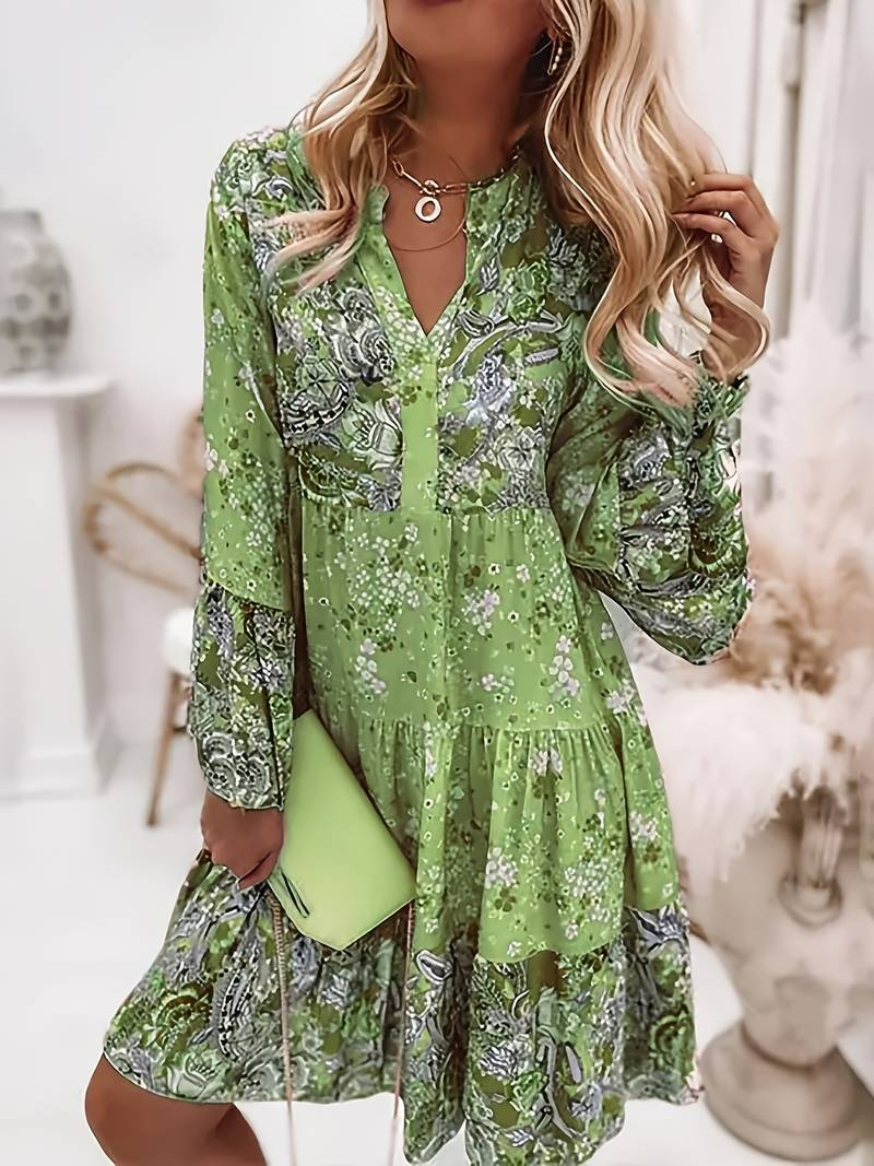 Pascale Abito Bohémien Donna – Maxi Leggera con Stampa floral intemporel & Linea flatteuse