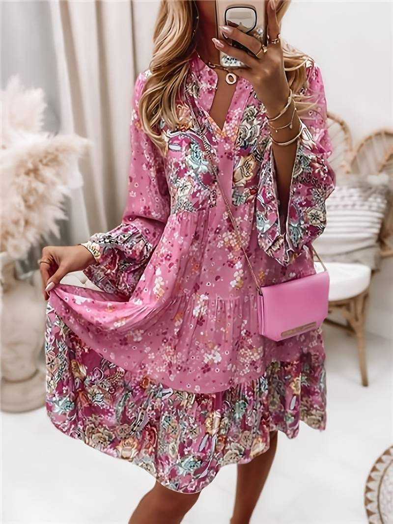 Pascale Abito Bohémien Donna – Maxi Leggera con Stampa floral intemporel & Linea flatteuse
