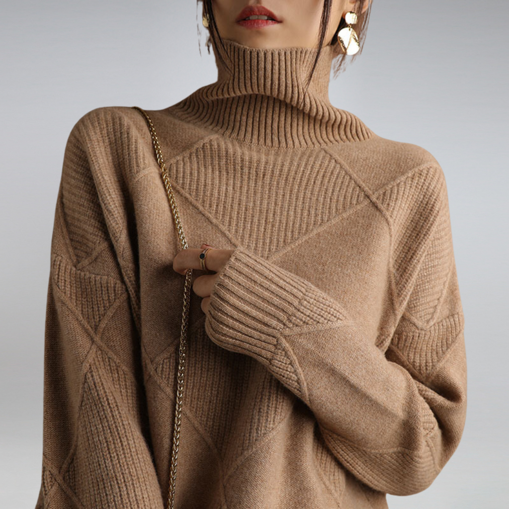 Haley Maglione Donna – Maglione Morbido a Dolcevita Caldo & Elegante per l’Automne e l’Inverno