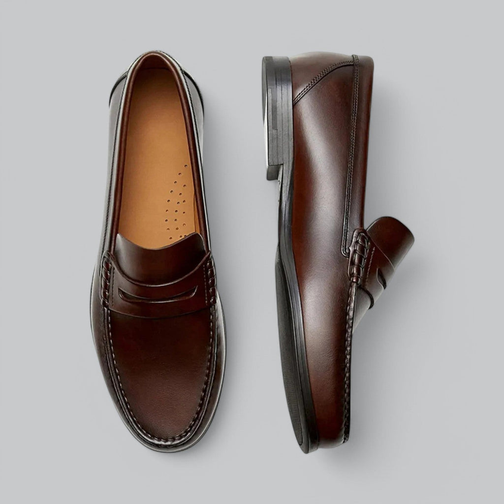Joel Mocassins Uomo in Cuir – Scarpe Habillées Sans Lacets con Semelle in Caoutchouc per Tenues Décontractées & Formelles