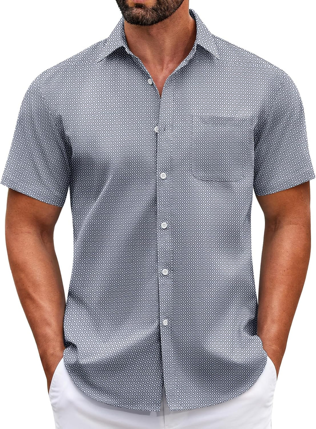 Harold Camicia Uomo – Camicia Maniche Corte, Style Casual Chic & Comfort Estate