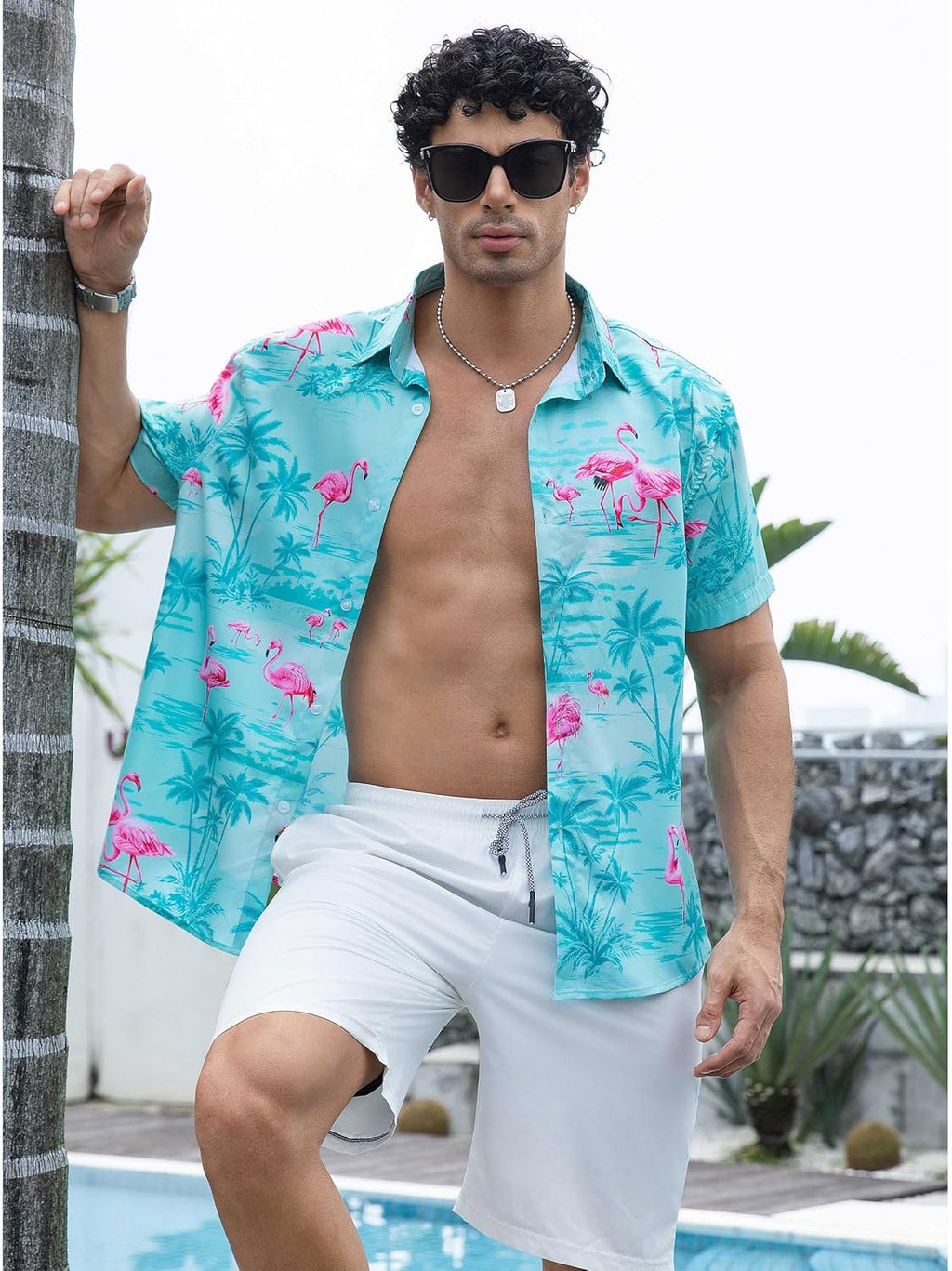 Kai Camicia Hawaïenne Uomo – Camicia Tropicale Estate, Motif Floral & Leggero