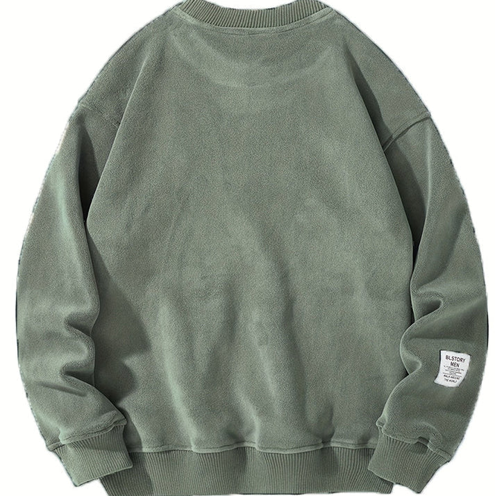 Pull Casual a Girocollo con Lettres Brodées per Uomo