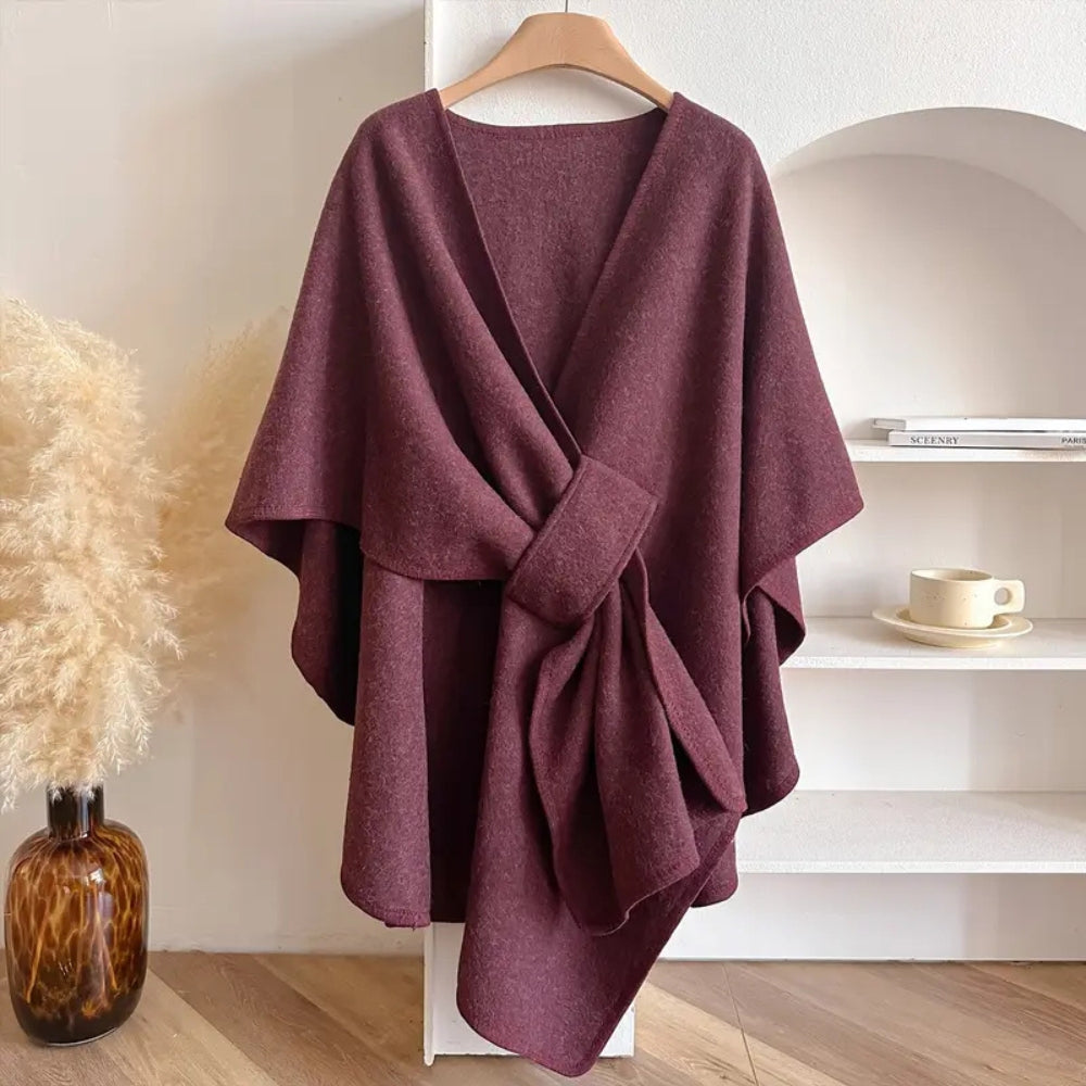 Vivian Cappotto Cape Donna – Poncho Inverno Elegante Linea-Vent in Microfibres Douces & Chaudes