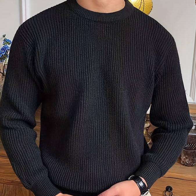 Nale Maglione Uomo Tricot Côtelé – Girocollo, Linea Regular & Style Casual Elegante