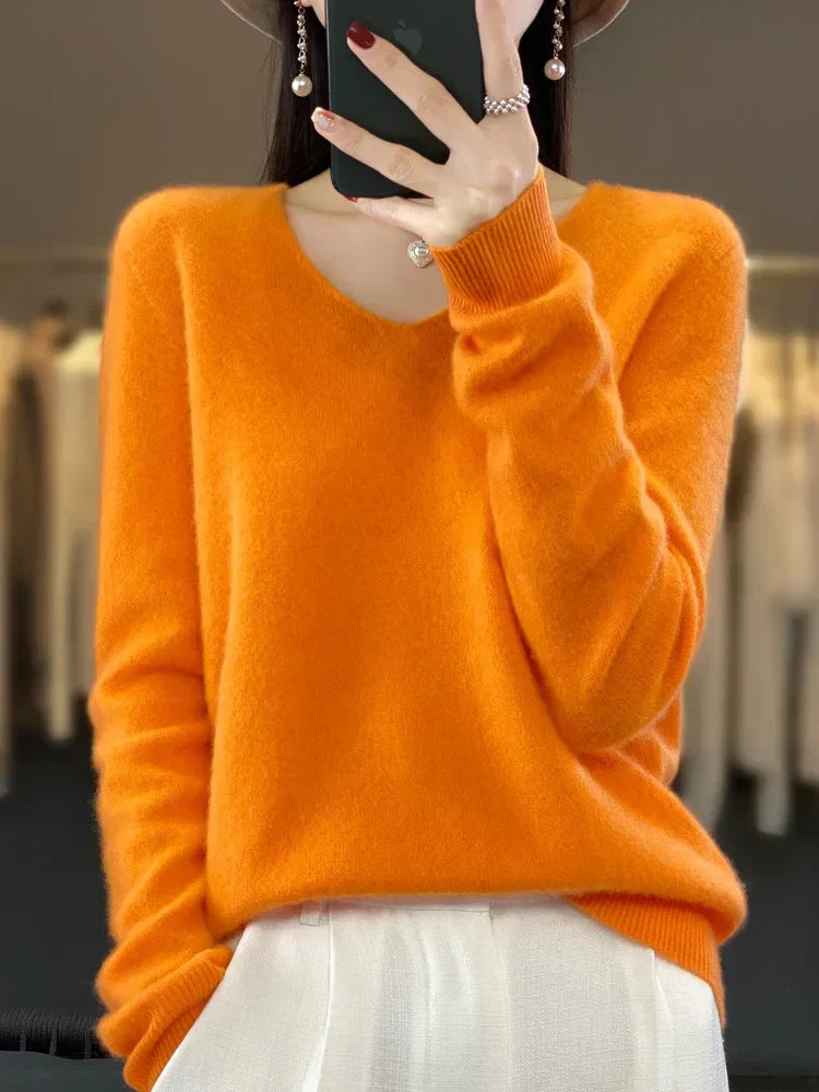 Lily Maglione Donna – Tricot Elegante in Mélange Morbido & Confortevole a Maniche Lunghe