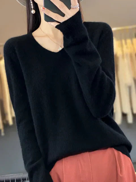 Lily Maglione Donna – Tricot Elegante in Mélange Morbido & Confortevole a Maniche Lunghe
