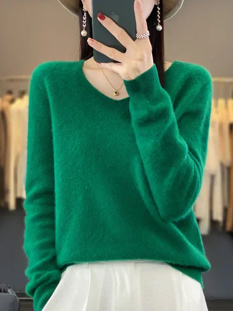 Lily Maglione Donna – Tricot Elegante in Mélange Morbido & Confortevole a Maniche Lunghe