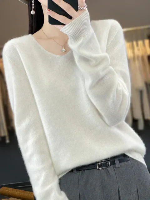 Lily Maglione Donna – Tricot Elegante in Mélange Morbido & Confortevole a Maniche Lunghe