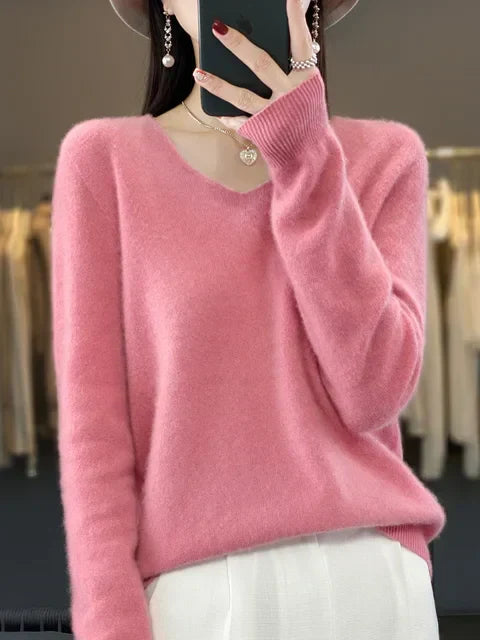 Lily Maglione Donna – Tricot Elegante in Mélange Morbido & Confortevole a Maniche Lunghe
