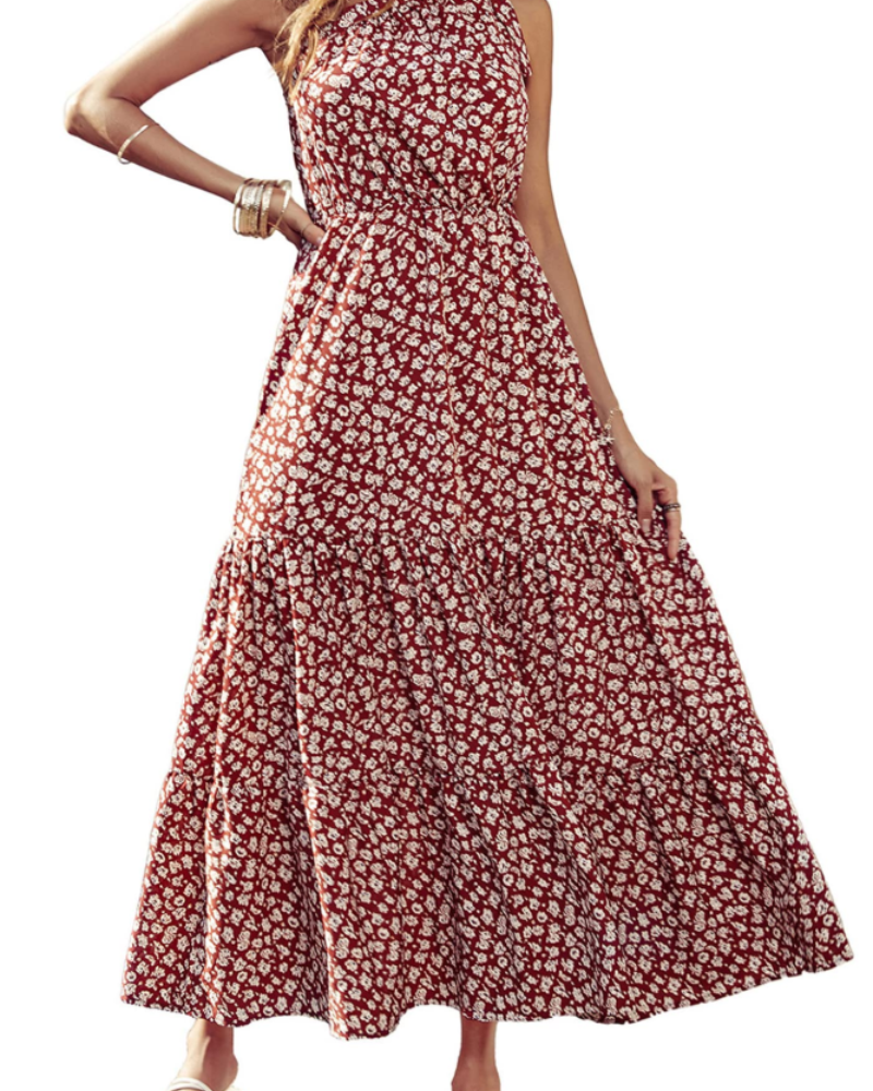 Avira Abito Donna – Abito Maxi Asymétrique a Fiori One Shoulder, Linea Fluida Bohémien Estate