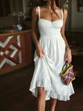 Robe Midi Donna Charlie – Elegante Abito Cami con Ourlet a Balze & Linea Élancée