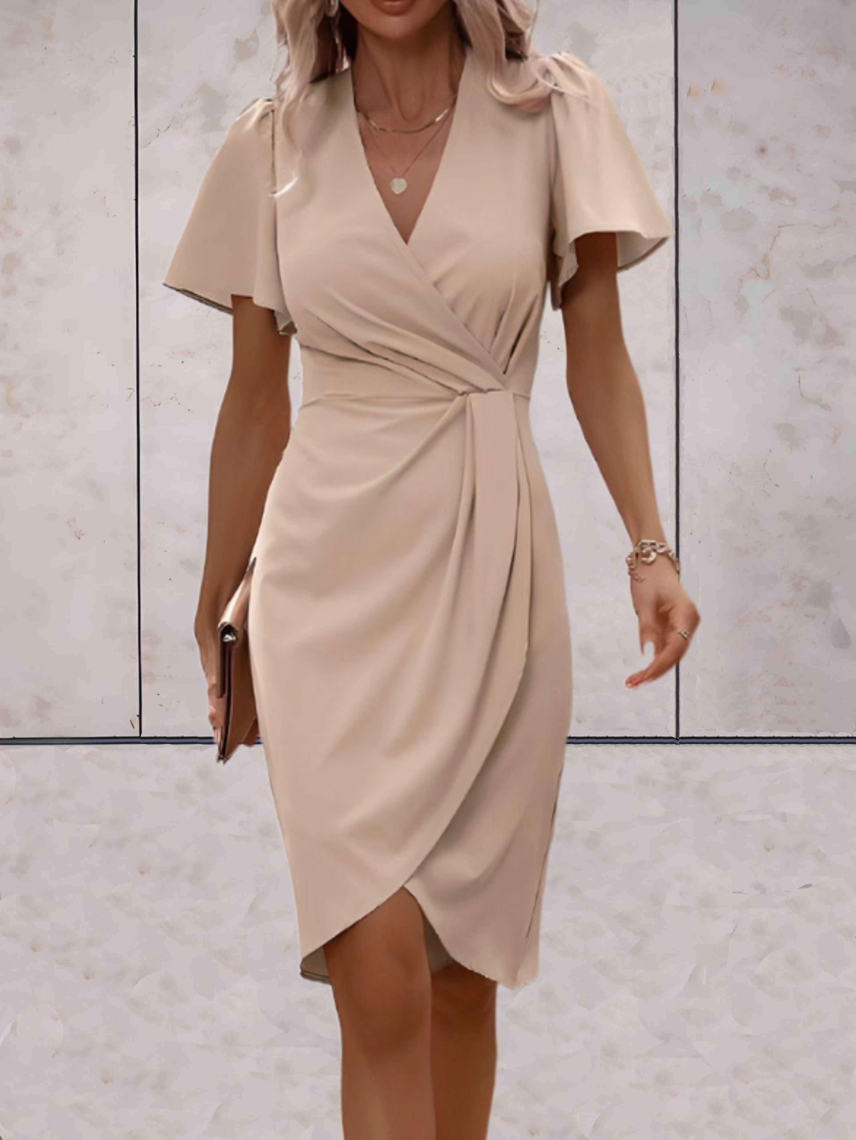 Robe Portefeuille Donna Harper – Elegante Abito Croisée con Col in V & Linea Regolabile per Toute Occasion